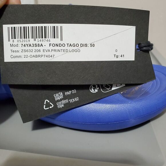 Versace Jeans Couture Mens Sz US 8 /EUR 41 Blue Tago Slide Sandals  New